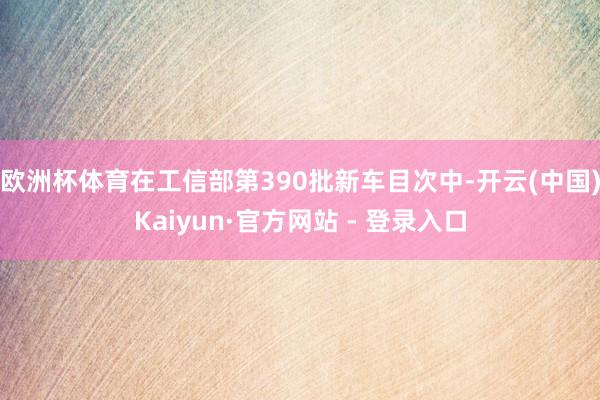 欧洲杯体育在工信部第390批新车目次中-开云(中国)Kaiyun·官方网站 - 登录入口