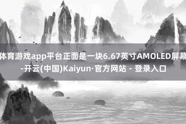 体育游戏app平台正面是一块6.67英寸AMOLED屏幕-开云(中国)Kaiyun·官方网站 - 登录入口