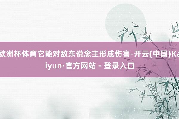 欧洲杯体育它能对敌东说念主形成伤害-开云(中国)Kaiyun·官方网站 - 登录入口