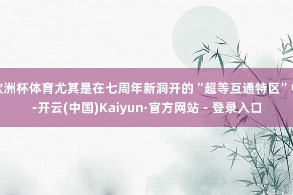 欧洲杯体育尤其是在七周年新洞开的“超等互通特区”中-开云(中国)Kaiyun·官方网站 - 登录入口
