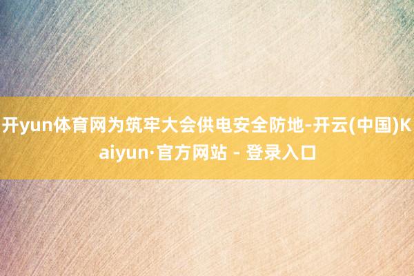 开yun体育网为筑牢大会供电安全防地-开云(中国)Kaiyun·官方网站 - 登录入口