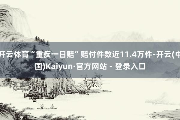 开云体育“重疾一日赔”赔付件数近11.4万件-开云(中国)Kaiyun·官方网站 - 登录入口