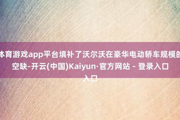 体育游戏app平台填补了沃尔沃在豪华电动轿车规模的空缺-开云(中国)Kaiyun·官方网站 - 登录入口