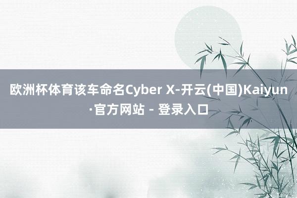 欧洲杯体育该车命名Cyber X-开云(中国)Kaiyun·官方网站 - 登录入口
