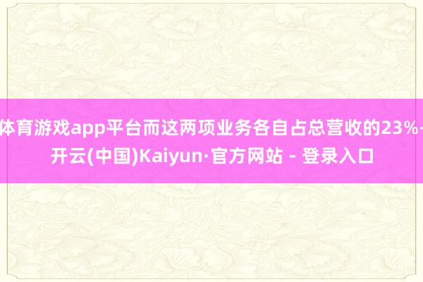 体育游戏app平台而这两项业务各自占总营收的23%-开云(中国)Kaiyun·官方网站 - 登录入口