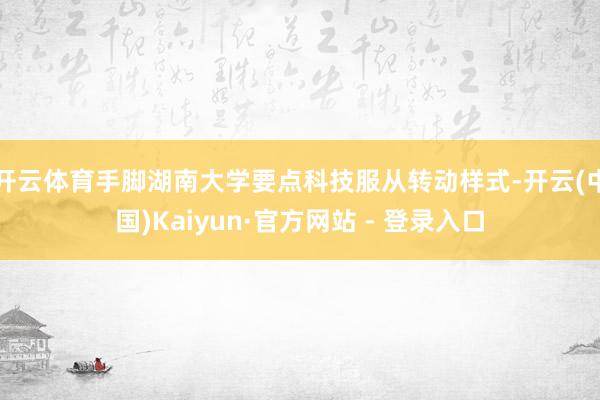 开云体育手脚湖南大学要点科技服从转动样式-开云(中国)Kaiyun·官方网站 - 登录入口