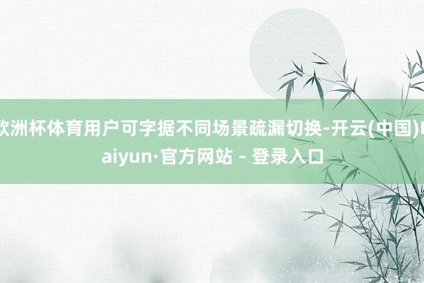 欧洲杯体育用户可字据不同场景疏漏切换-开云(中国)Kaiyun·官方网站 - 登录入口