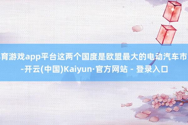 体育游戏app平台这两个国度是欧盟最大的电动汽车市集-开云(中国)Kaiyun·官方网站 - 登录入口