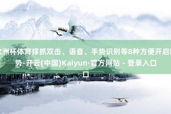 欧洲杯体育撑抓双击、语音、手势识别等8种方便开启时势-开云(中国)Kaiyun·官方网站 - 登录入口