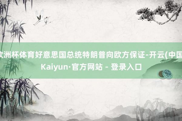 欧洲杯体育好意思国总统特朗普向欧方保证-开云(中国)Kaiyun·官方网站 - 登录入口