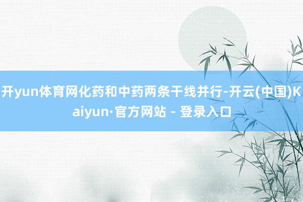 开yun体育网化药和中药两条干线并行-开云(中国)Kaiyun·官方网站 - 登录入口